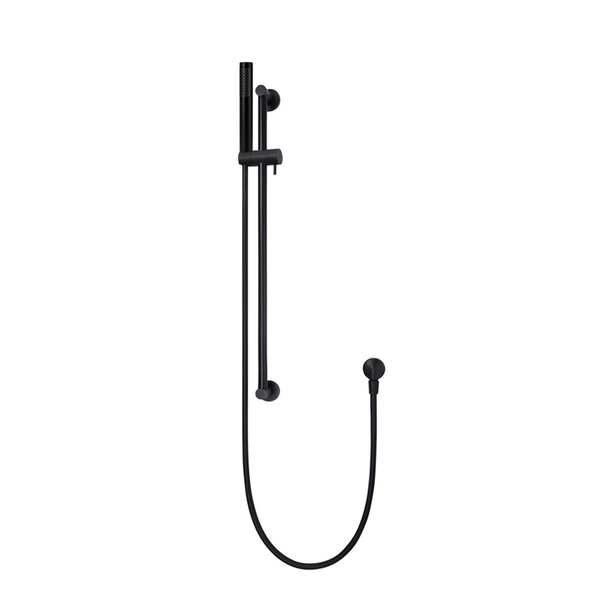 Meir Round Hand Shower On Rail Column Matte Black