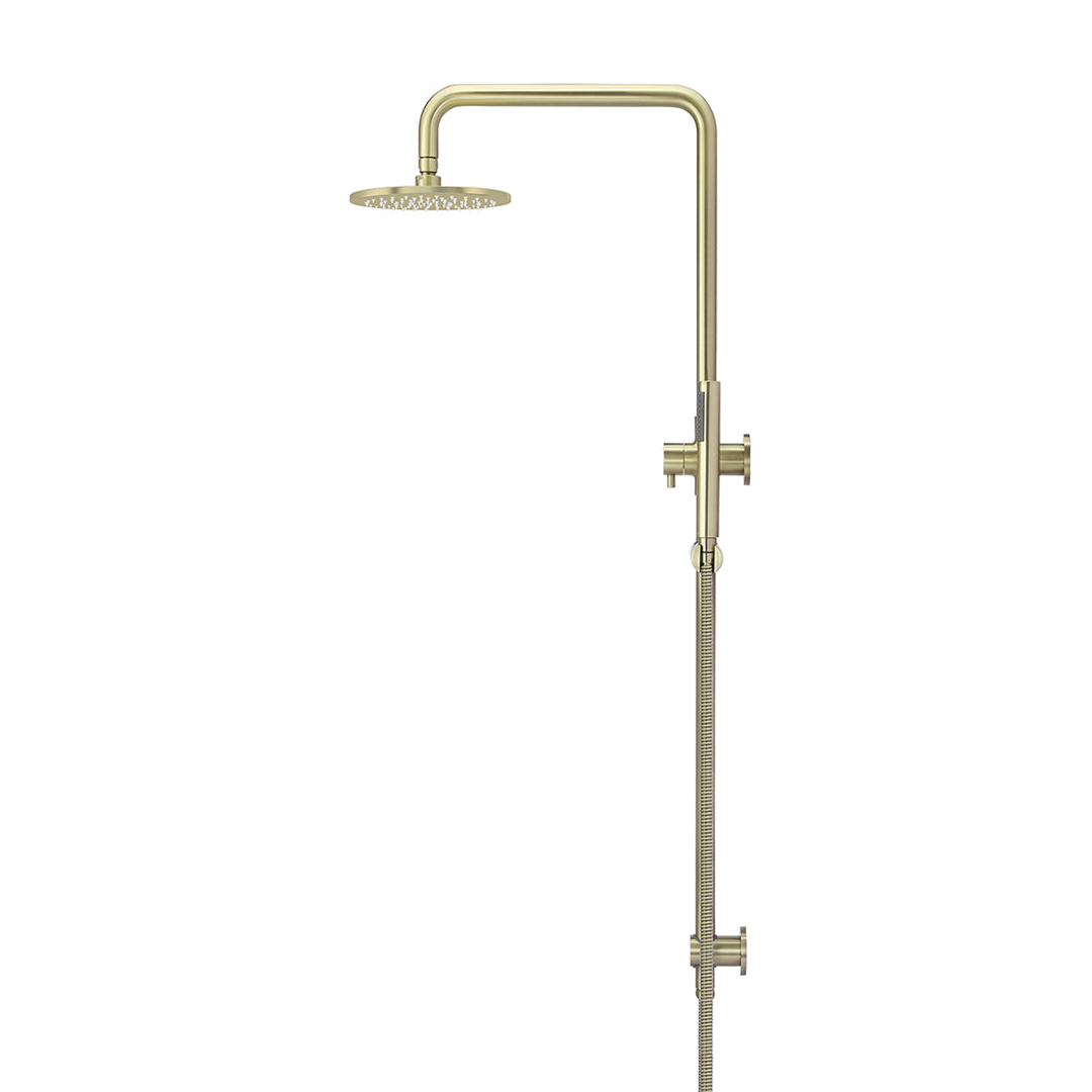 Meir Round Combination Shower Rail 200mm Rose Three Function Hand Shower Tiger Bronze