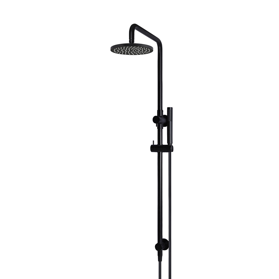 Meir Round Combination Shower Rail 200mm Rose & Hand Shower - Matte Black