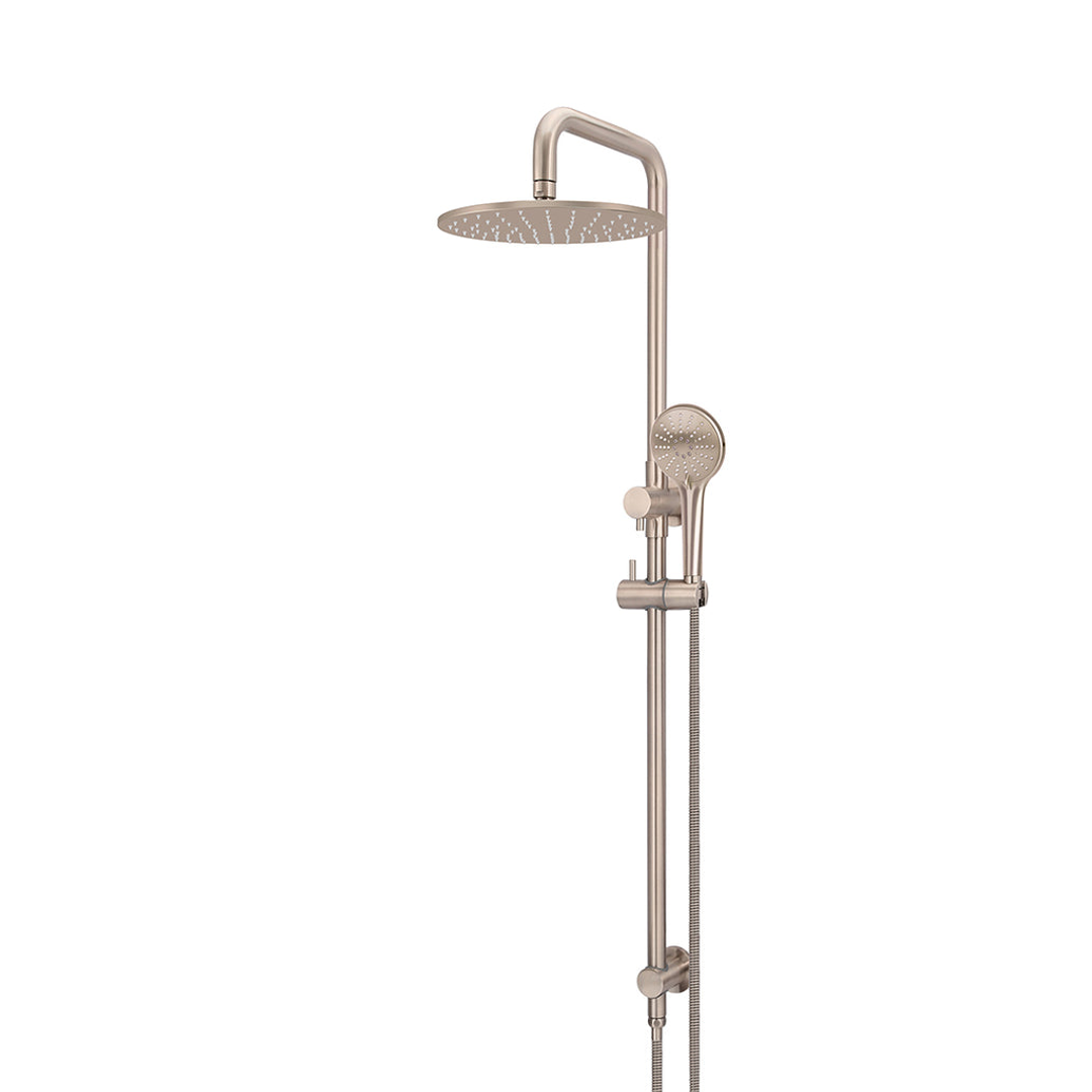 Meir Round Combination Shower Rail 300Mm Rose Three Function Hand Shower Champagne