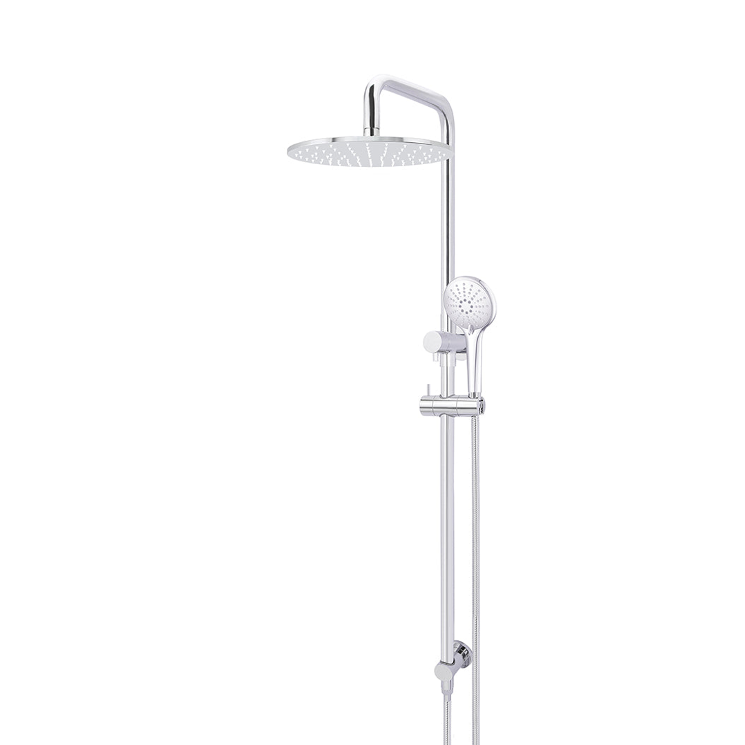 Meir Round Combination Shower Rail 300mm Rose Three Function Hand Shower Polished Chrome