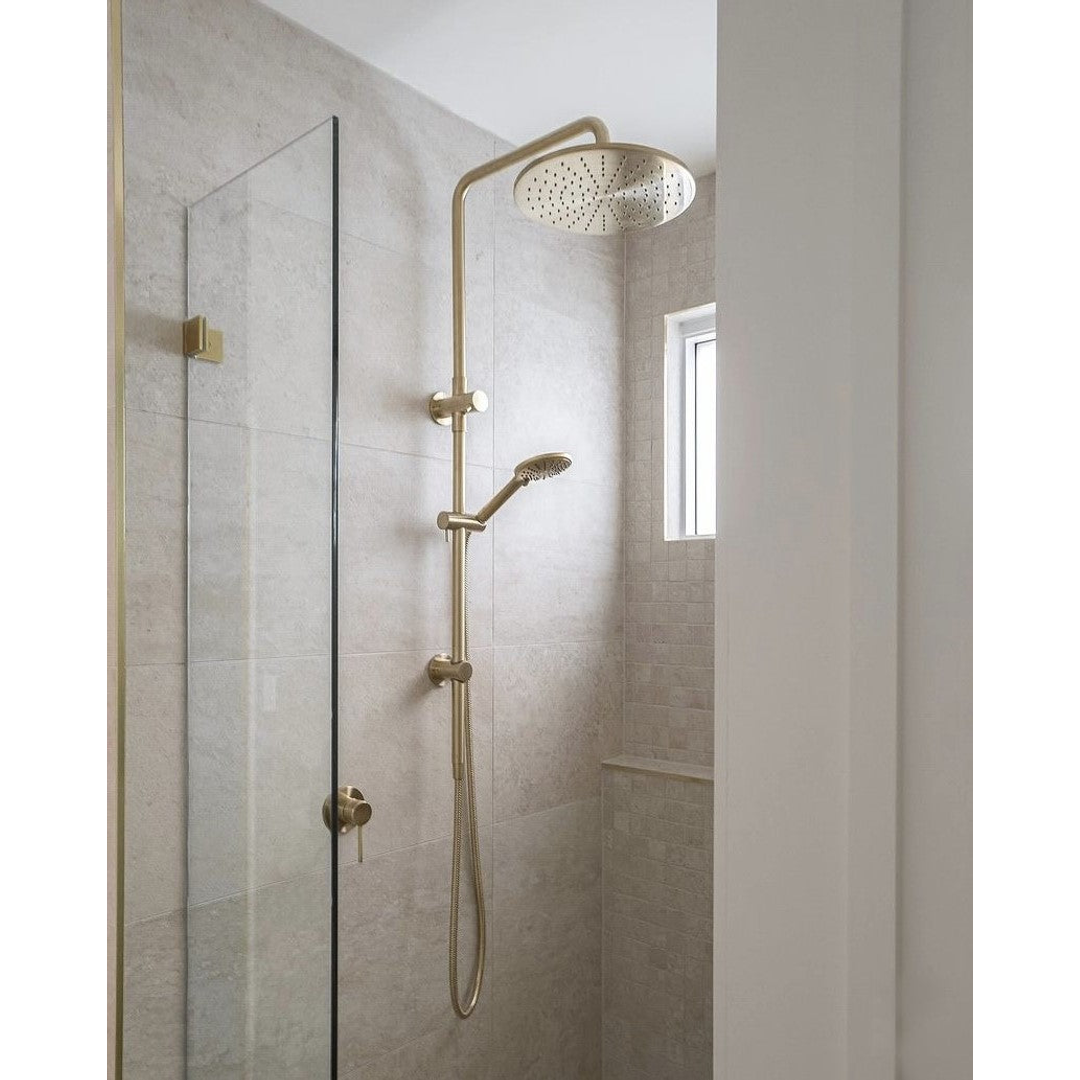 Meir Round Combination Shower Rail 300mm Rose Three Function Hand Shower Tiger Bronze