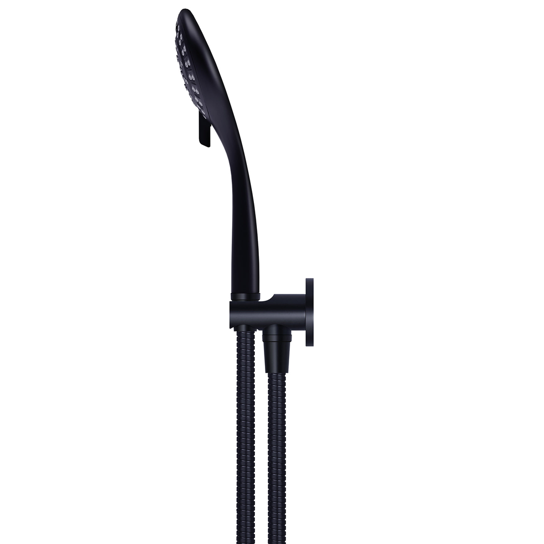 Meir Round Three Function Hand Shower On Fixed Bracket Matte Black