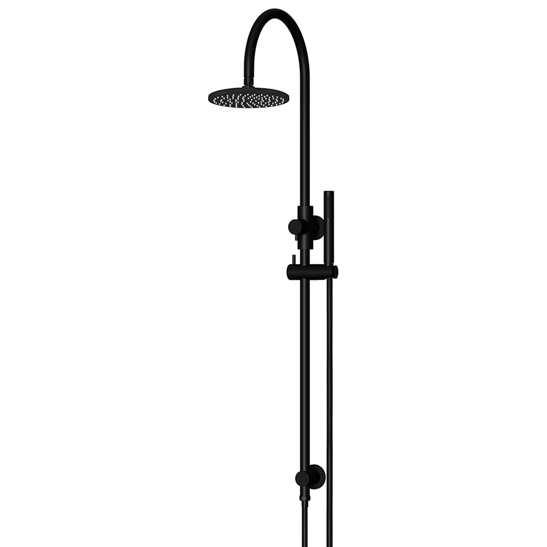 Meir 200Mm Round Overhead Shower Set Single Function Hand Shower Matte Black