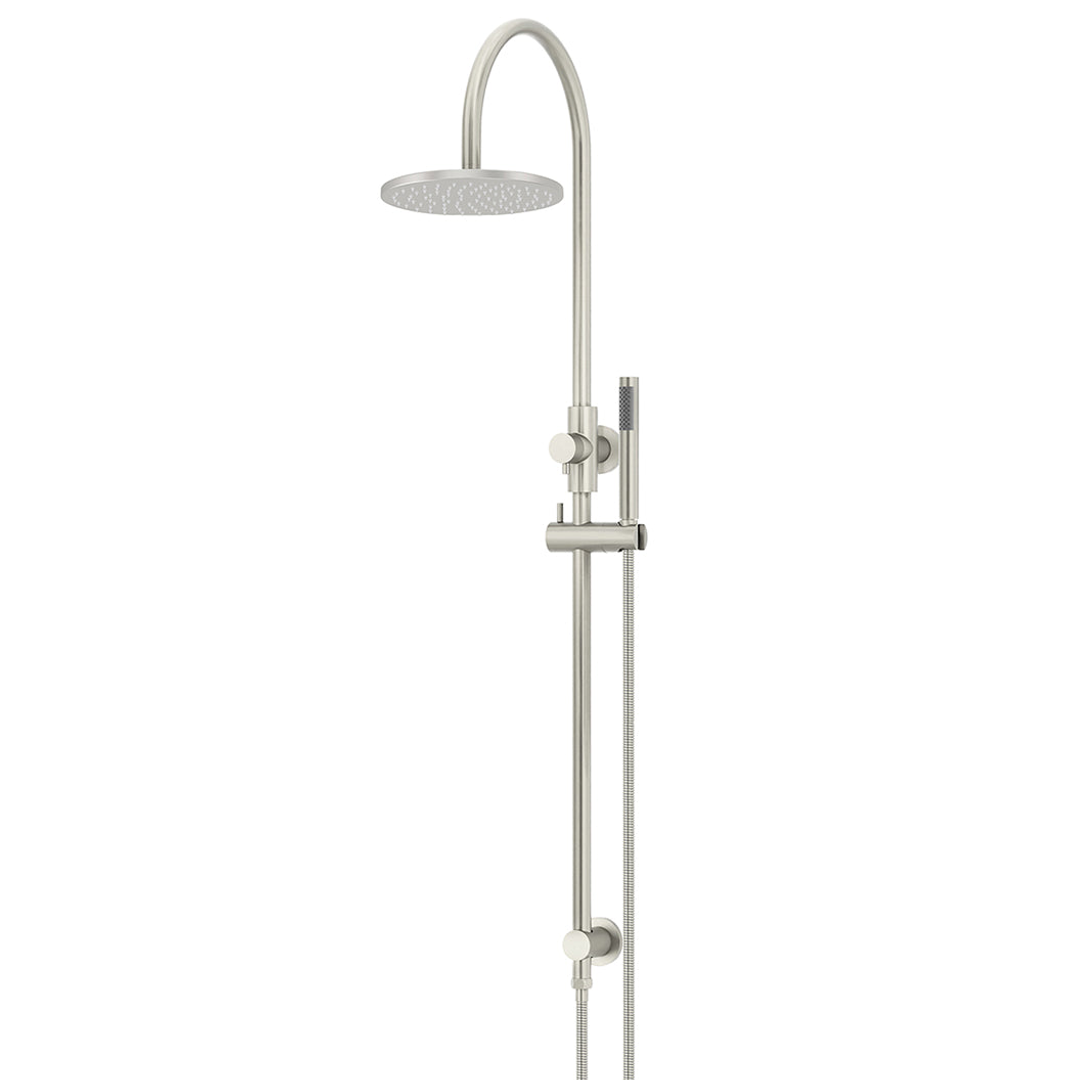 Meir 200Mm Round Overhead Shower Set Single Function Hand Shower Brushed Nickel Mz0904-R-Pvdbn