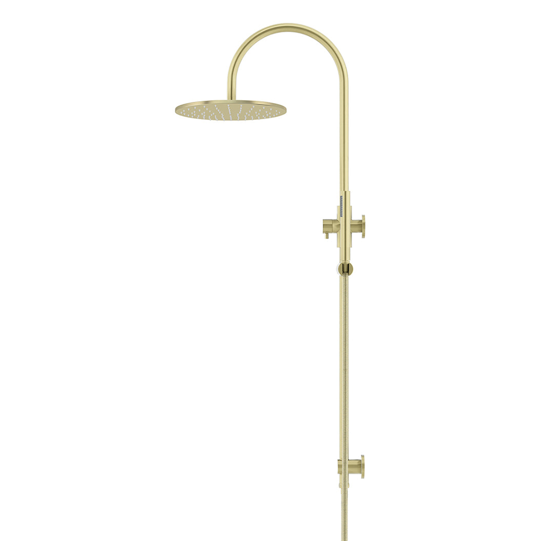 Meir 300Mm Round Overhead Shower Set Single Function Hand Shower Tiger Bronze