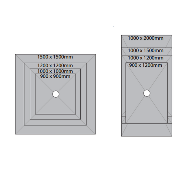 Marmox Shower Underlay 900X900 Centre Drain Mmlc-Sh0909C