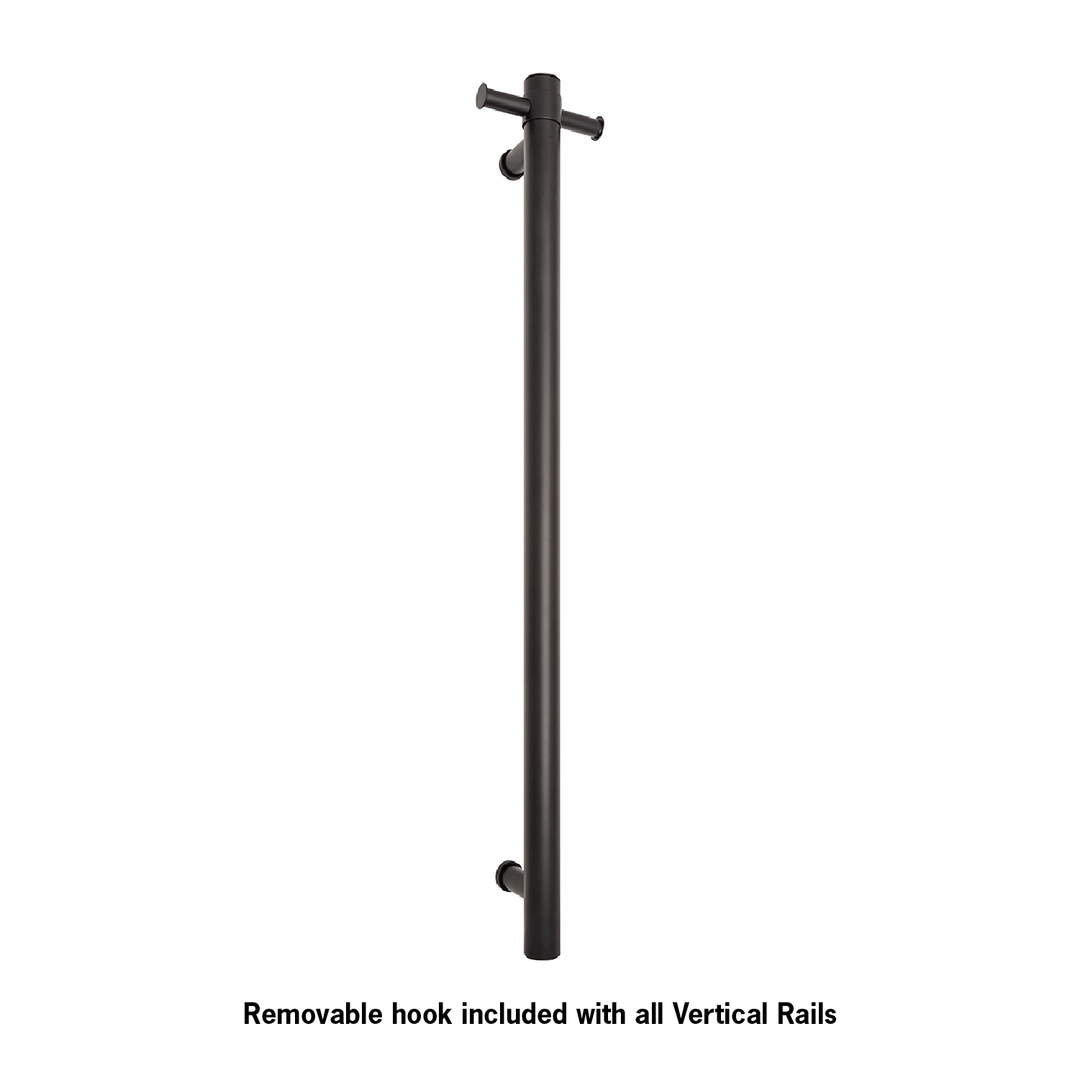 Thermorail Straight/Round Non Heated Vertical Bar 900X142X100Mm With Optional Hook Matt Black