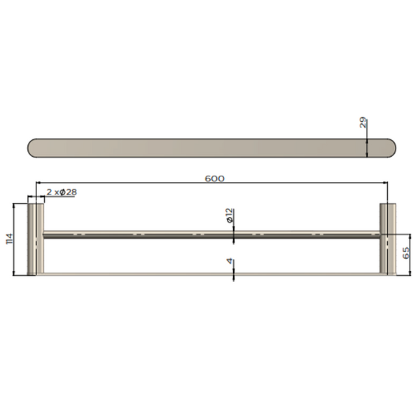 Meir Curvae Double Towel Rail 600Mm Tiger Bronze