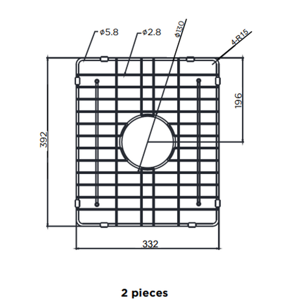 Meir Lavello Protection Grid For Mksp D1160440D (2Pcs) Shadow