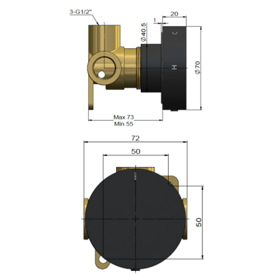Meir Progressive Mixer Body And Handle Set Shadow