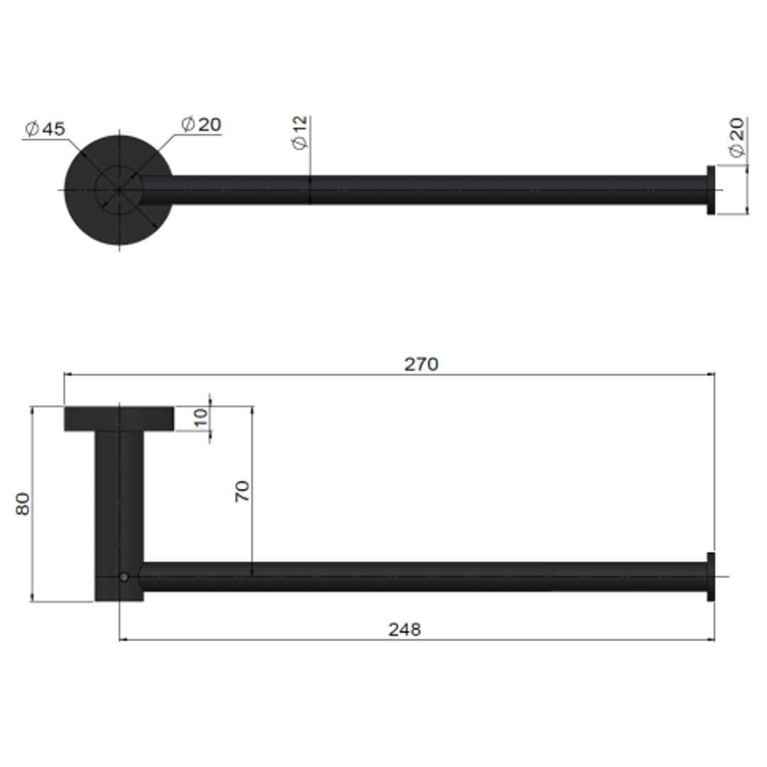 Meir Round Guest Towel Rail Champagne