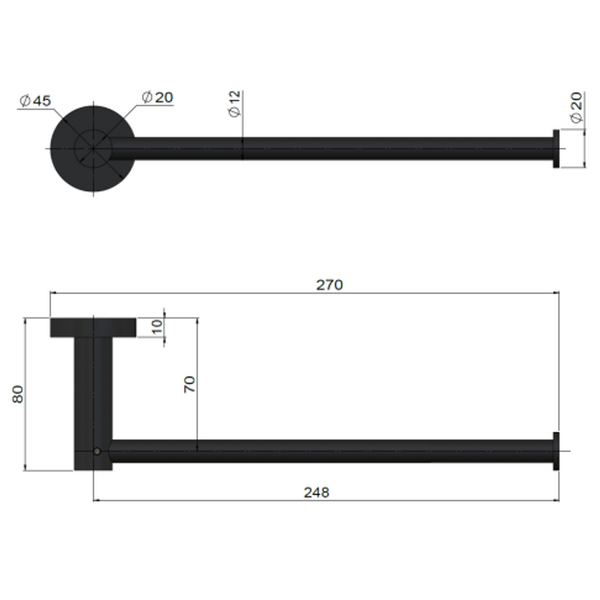 Meir Round Guest Towel Rail Lustre Bronze
