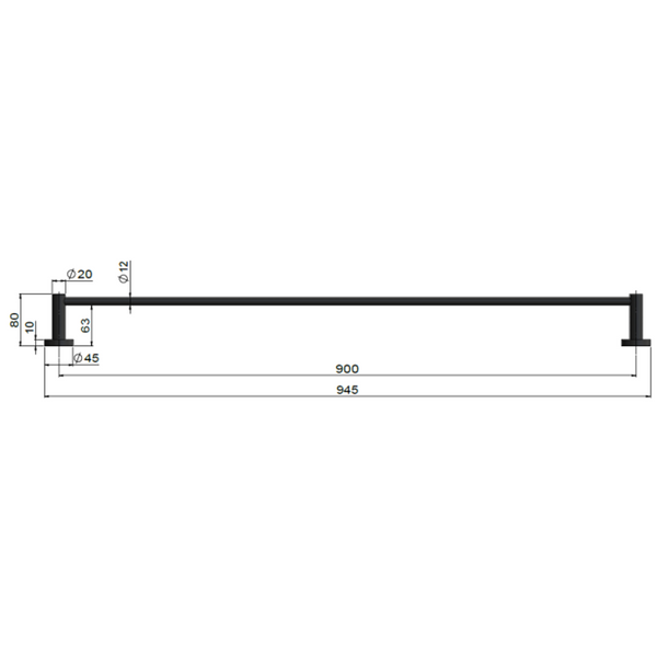 Meir Round Single Towel Rail 900Mm Lustre Bronze