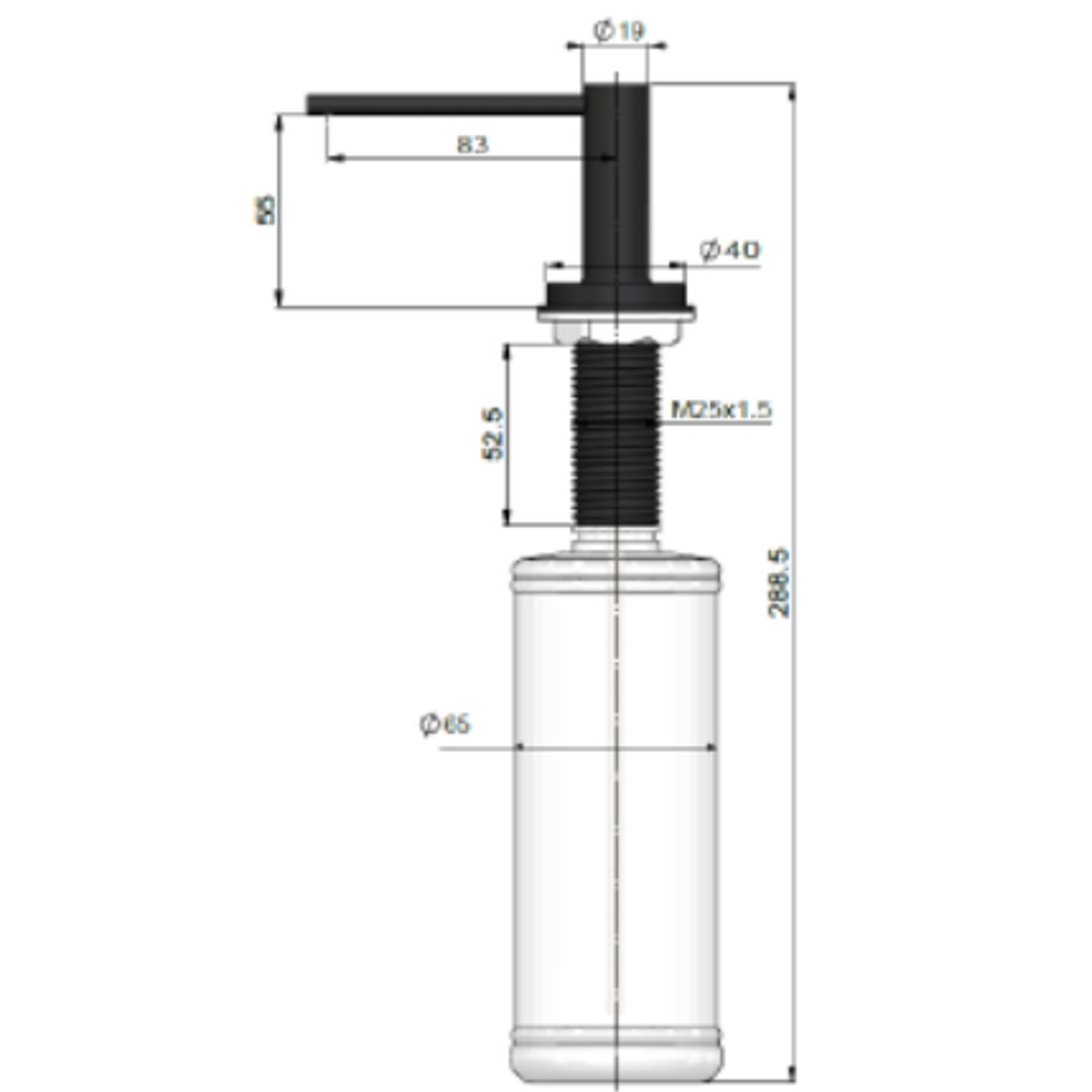 Meir Round Soap Dispenser Champagne