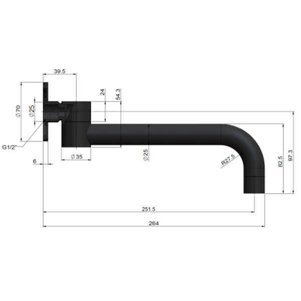Meir Round Swivel Wall Spout Brushed Nickel