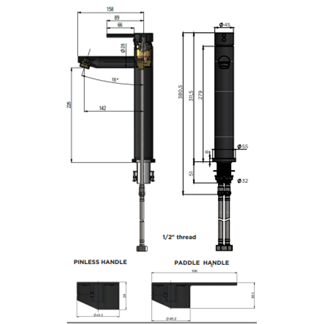Meir Round Tall Basin Mixer Brushed Nickel