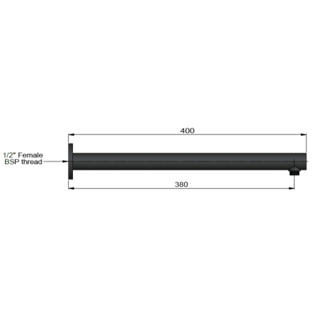 Meir Round Wall Shower Arm 400Mm Shadow