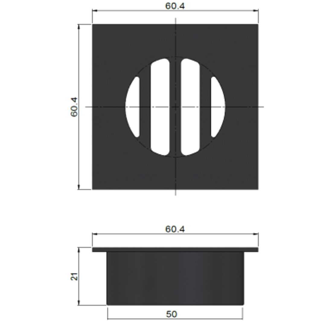 Meir Square Floor Grate Shower Drain 50Mm Outlet Shadow