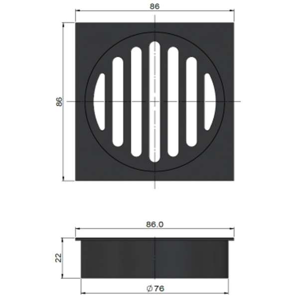 Meir Square Floor Grate Shower Drain 80Mm Outlet Lustre Bronze