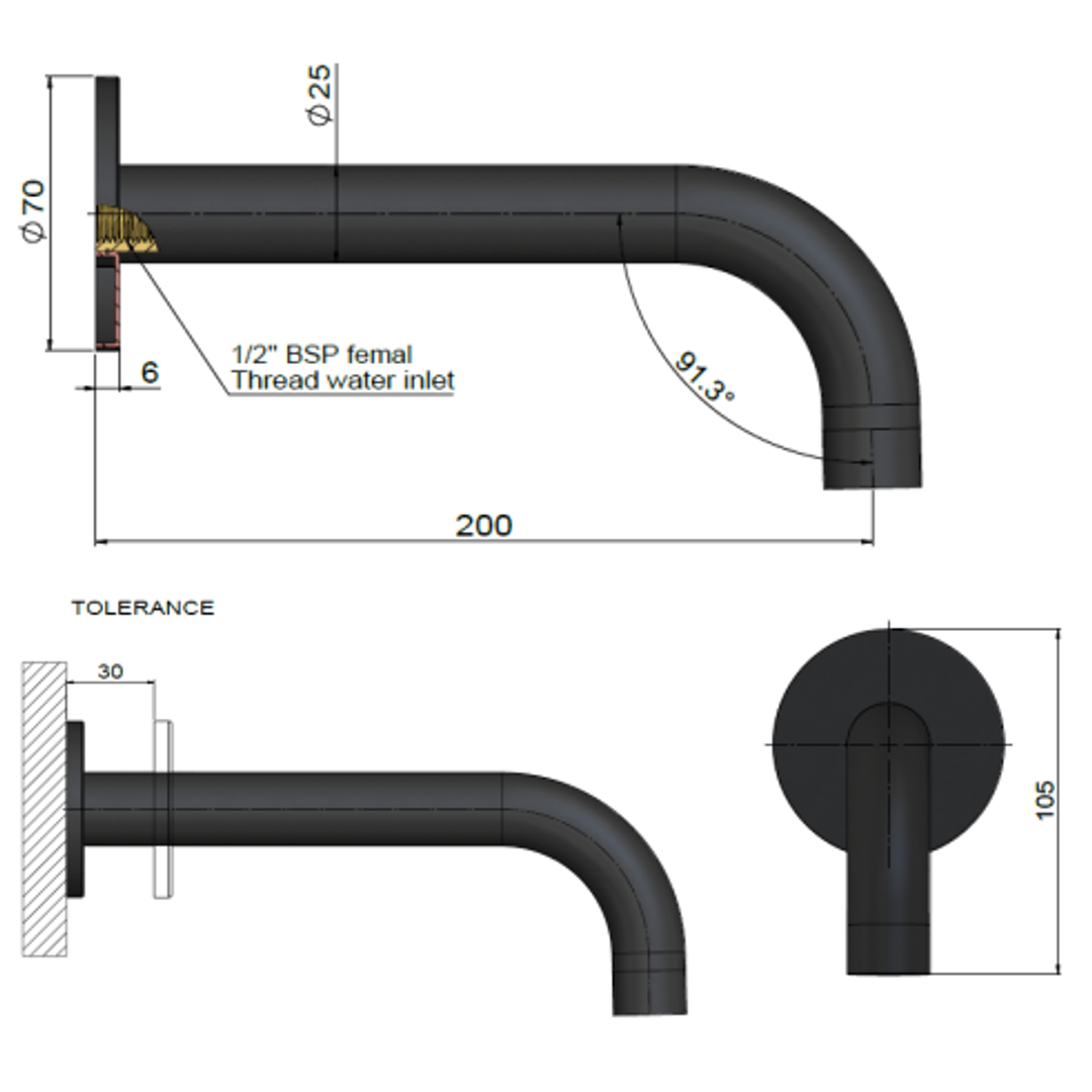 Meir Universal Round Curved Spout Champagne