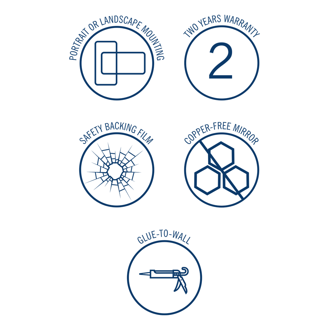 Thermogroup Montana Rectangle 25mm Bevel Edge Mirror 600x750mm - Glue-to-Wall