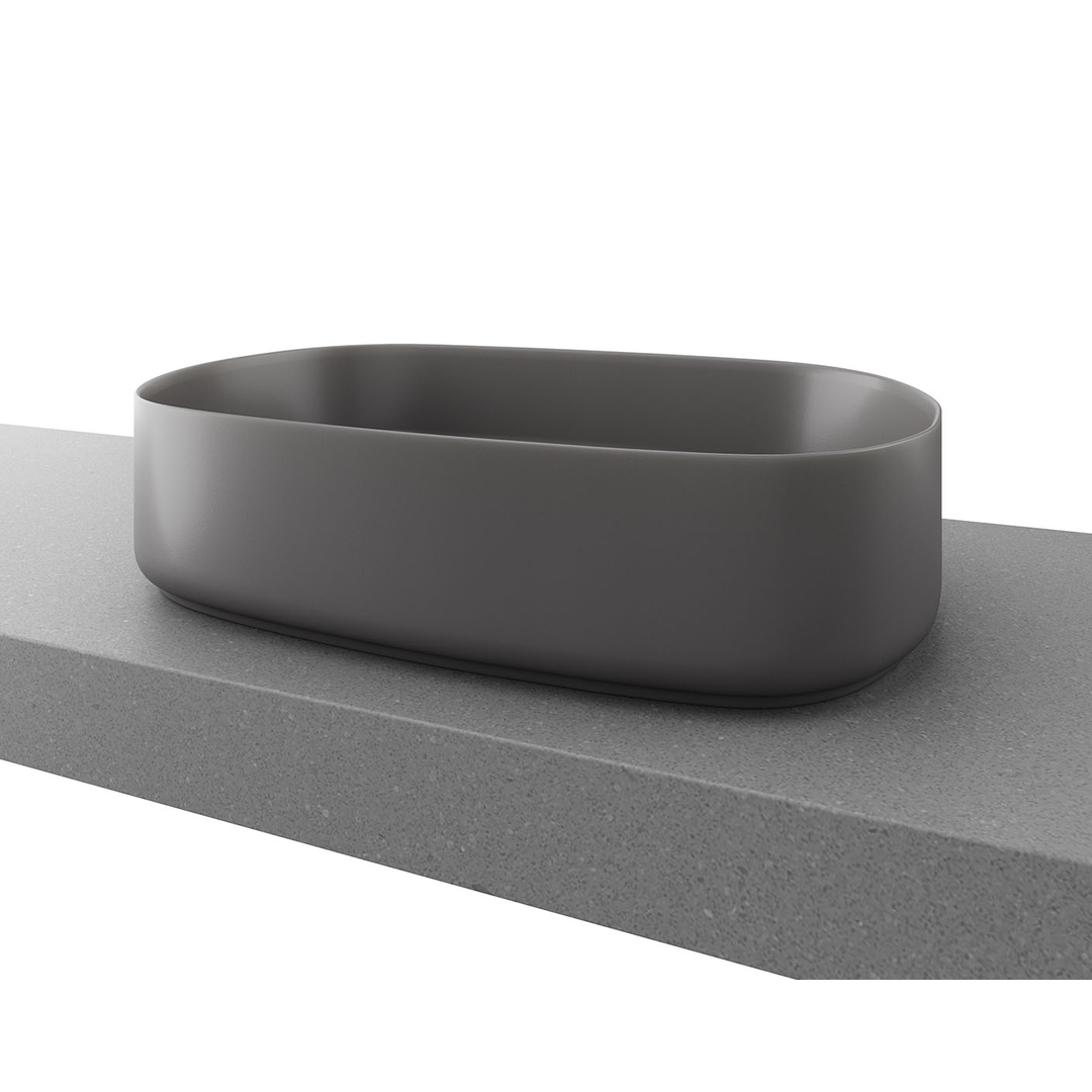 Timberline Myrtle Ceramic Counter Basin Matte Grey