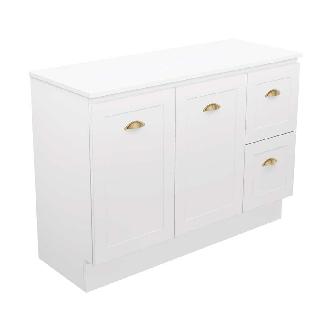 FIENZA NEWPORT 1200 SGL FLOOR STANDING VANITY 2D/2DR STANDARD STONE BASIN NOT INC