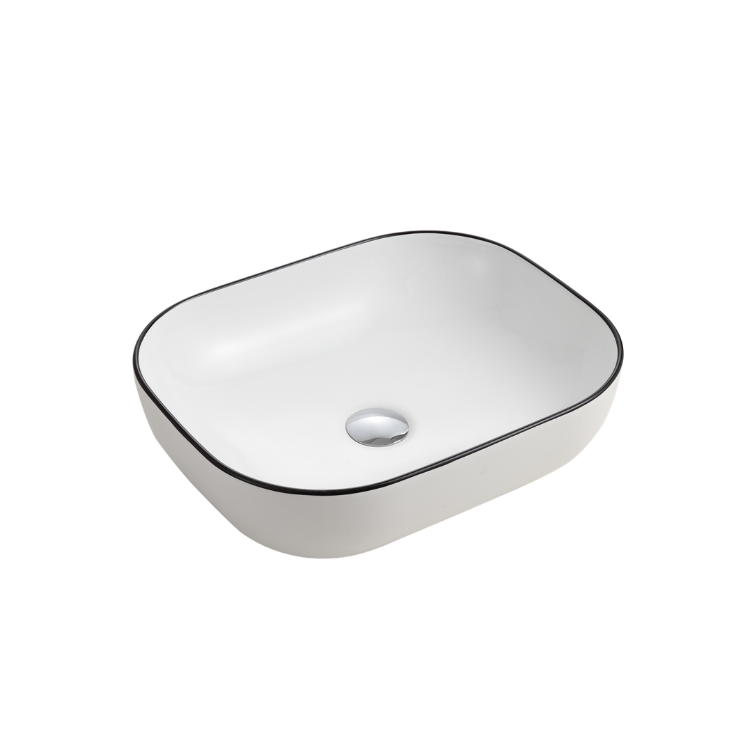 Oliveri Naples Black Line Counter Top Basin White