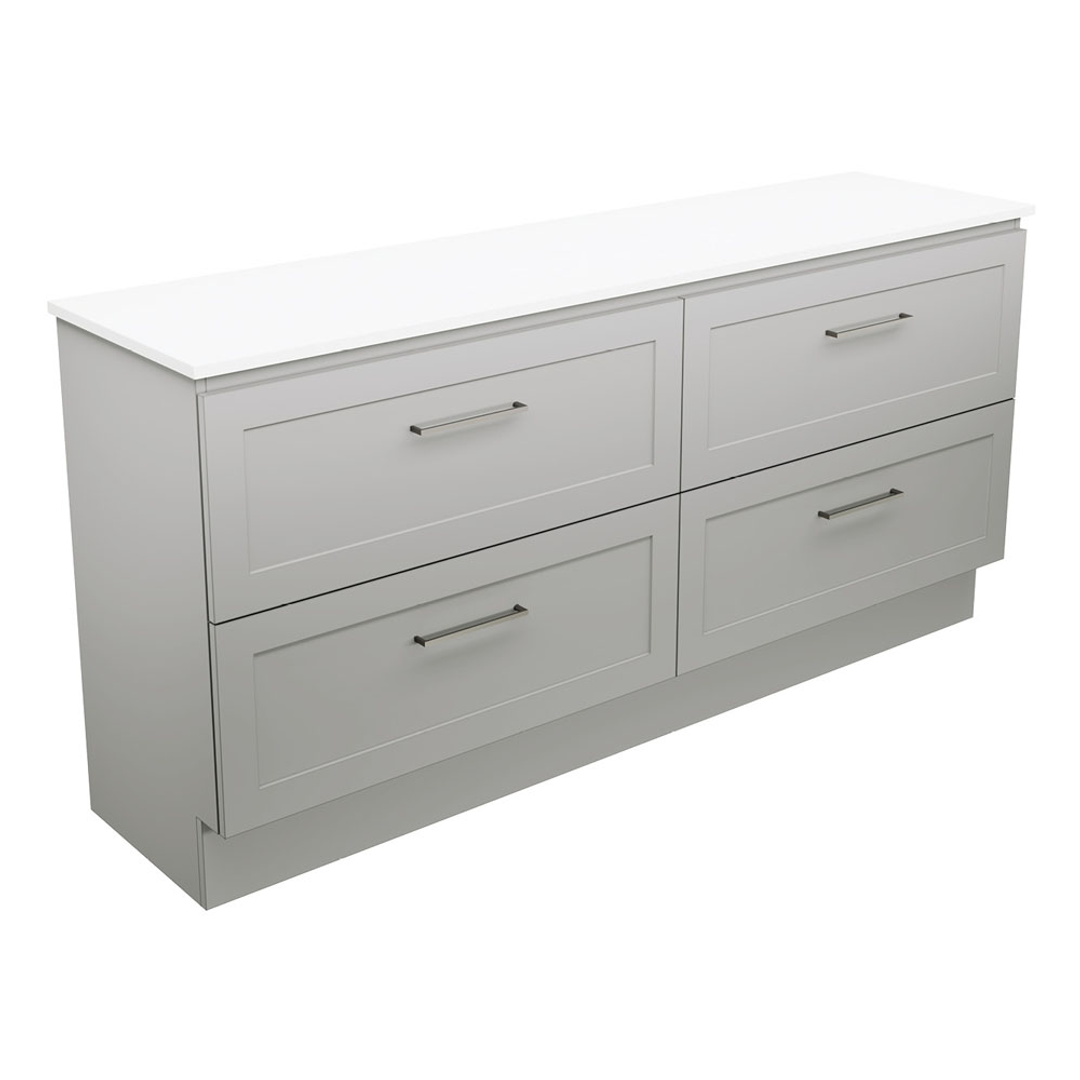 Fienza Newport 1800 Dbl Floor Standing Vanity 2D/4Dr Aust Hardwood Basin Not Inc