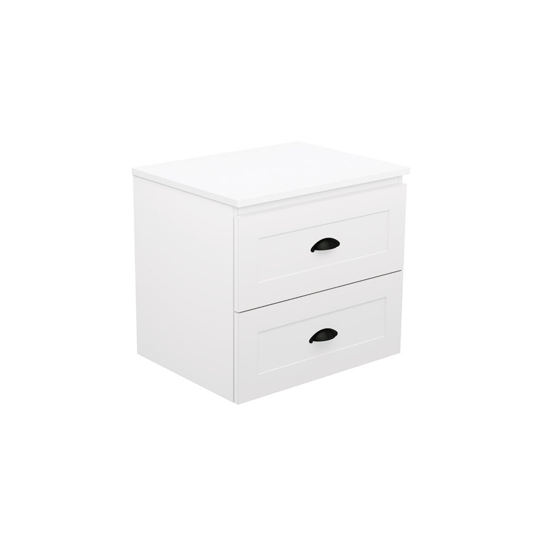 Fienza Newport 600 Ensuite All Drawer Wall Hung Vanity Std Stone Basin Not Inc A/C Only