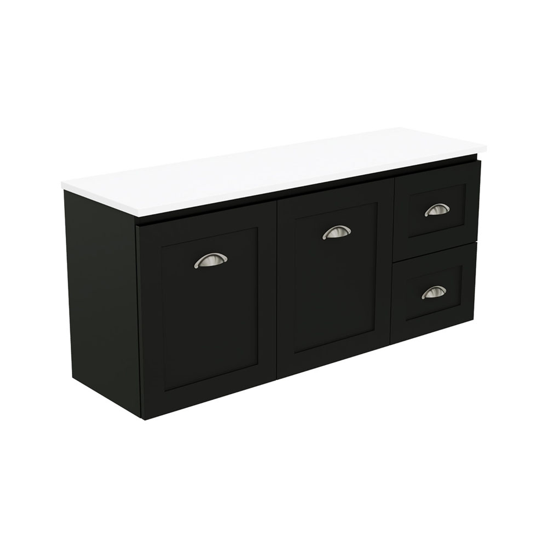 Fienza Newport 1200 Ensuite All Drawe Wall Hung Vanity Delgado Top
