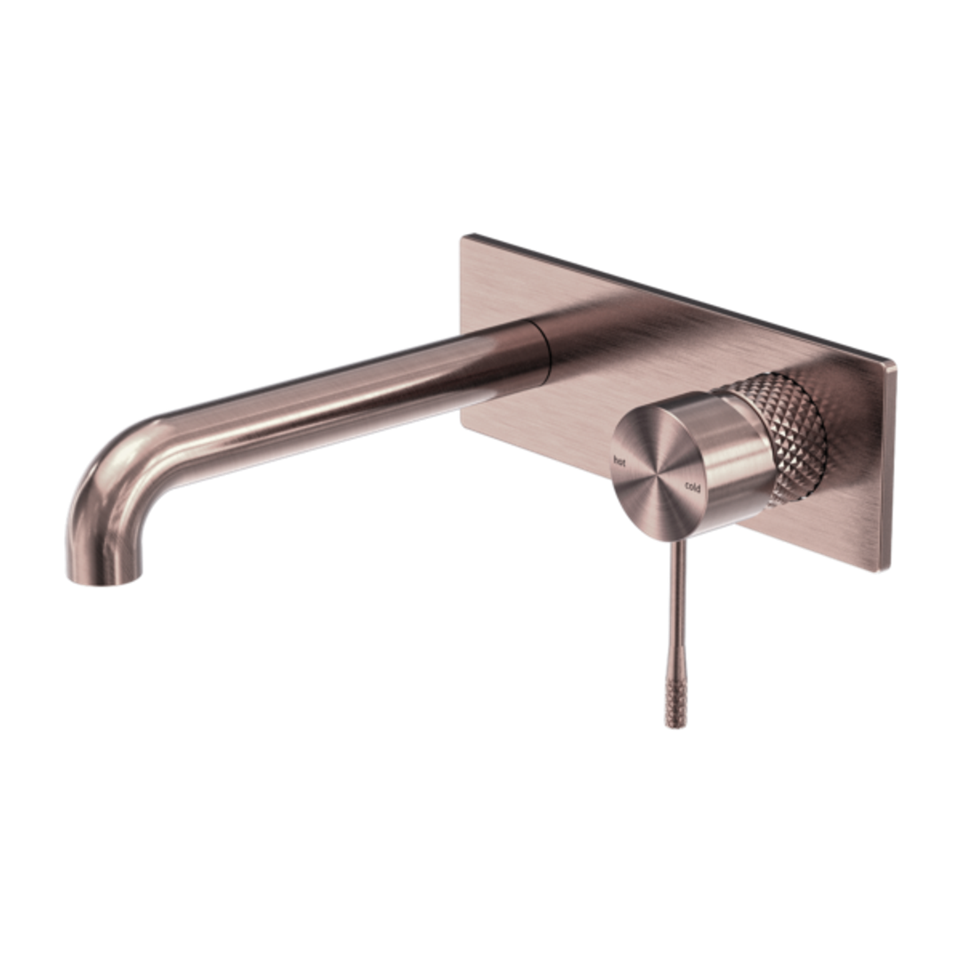 Nero Opal Wall Basin/Bath Mixer 160mm Spout Brushed Bronze