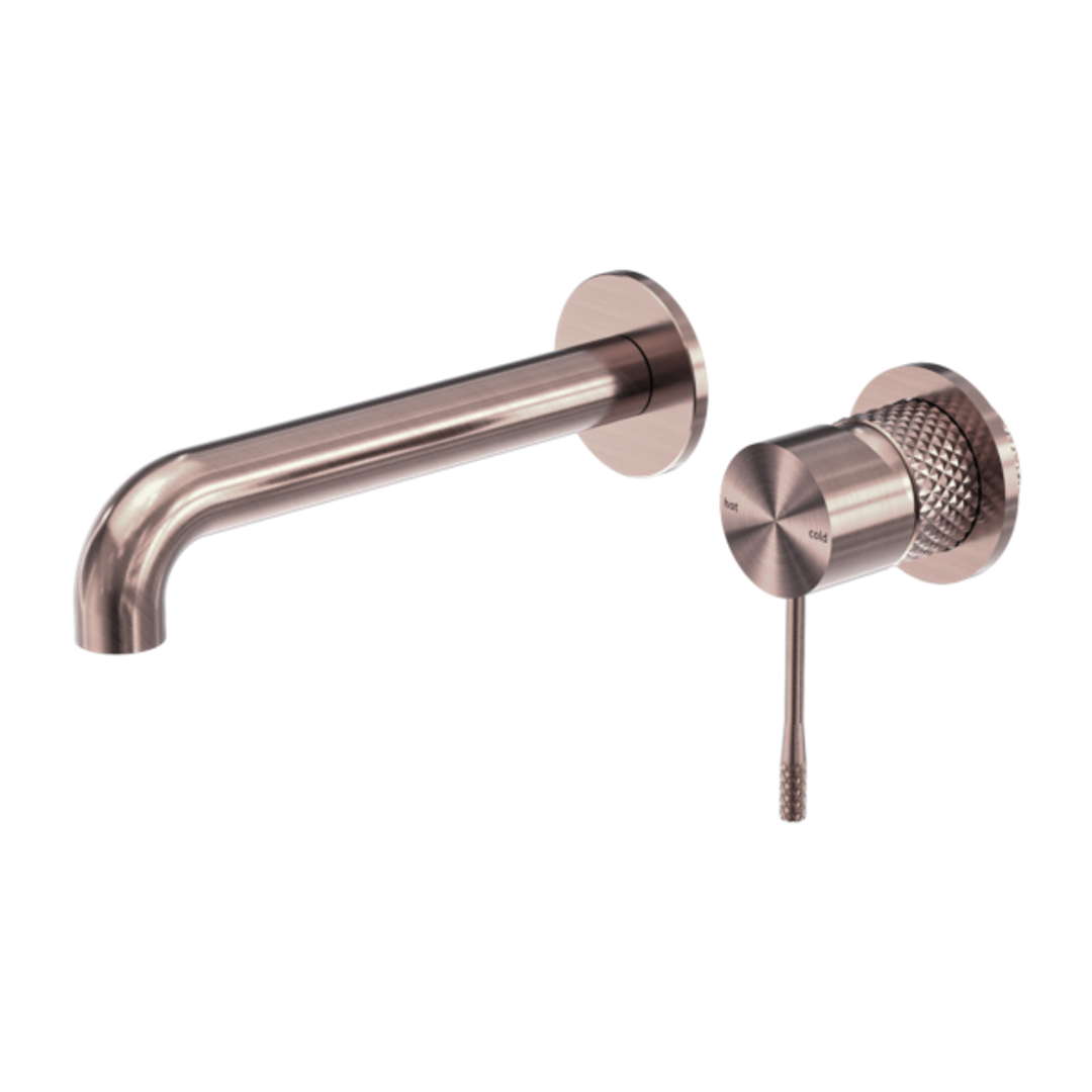 Nero Opal Wall Basin/Bath Mixer 160mm Spout Separate Back Plate Brushed Bronze