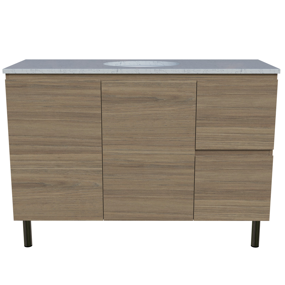 Timberline Nevada Vanity 1200mm Left Wg Basin Silksurface Uc Top On Legs