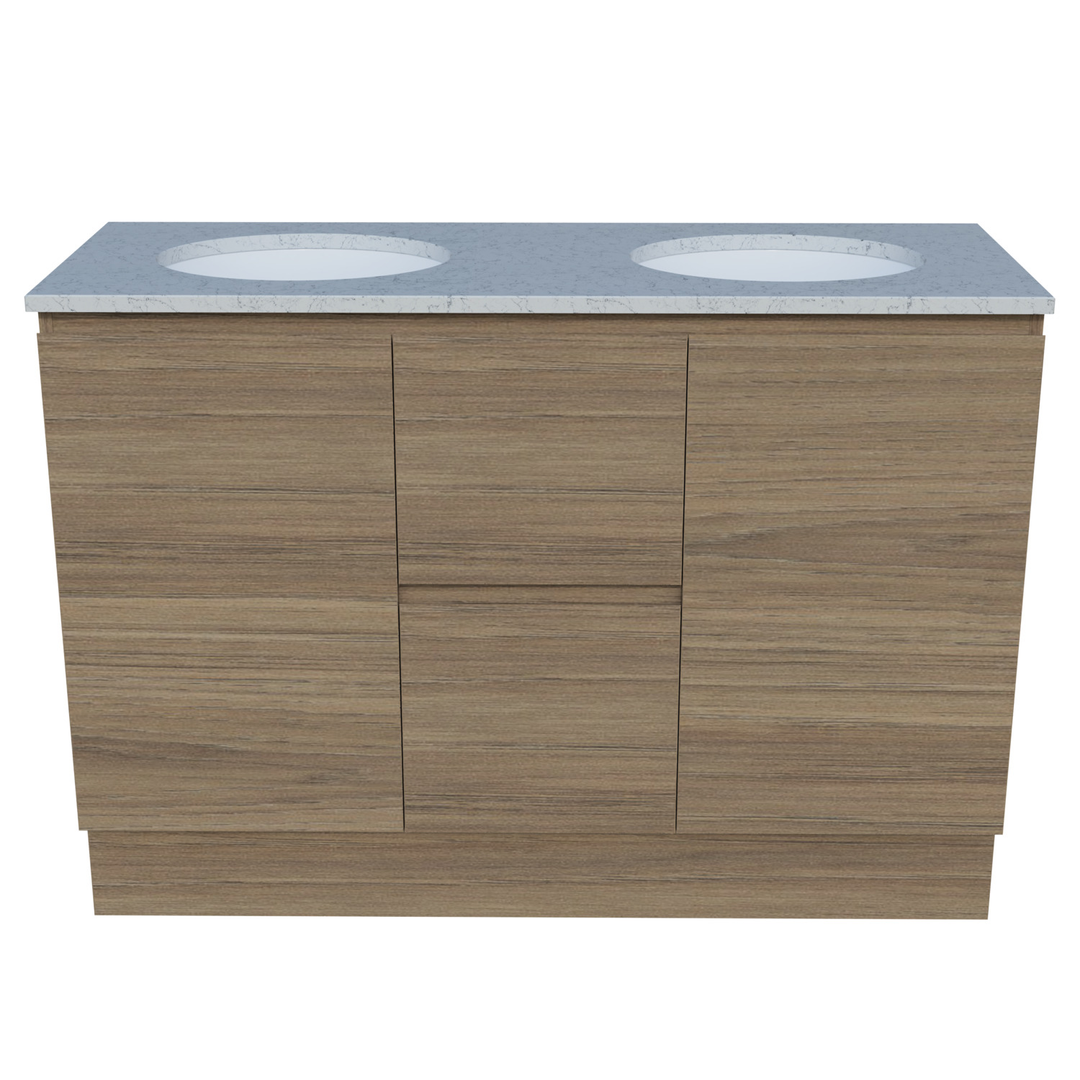 Timberline Nevada Vanity 1200mm Left Wg Basin Silksurface Uc Top Floor Standing