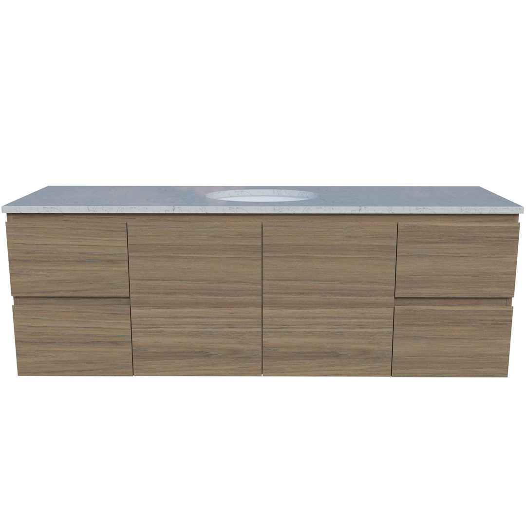 Timberline Nevada Vanity 1500mm Right Wg Basin Silksurface Uc Top Wall Hung