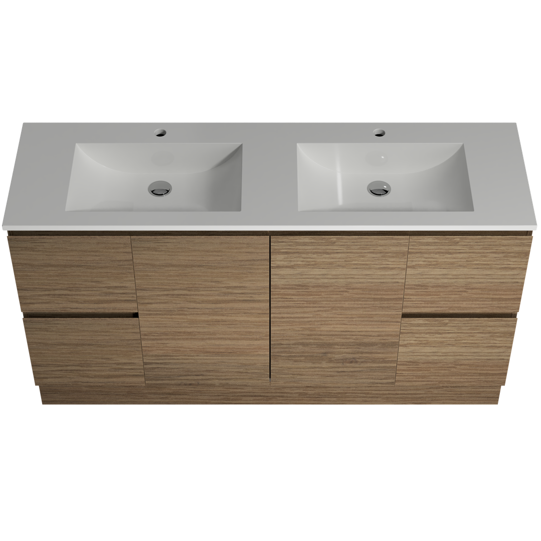 Timberline Nevada Vanity 1500mm Double Bowl Regal Acrylic Top Floor Standing