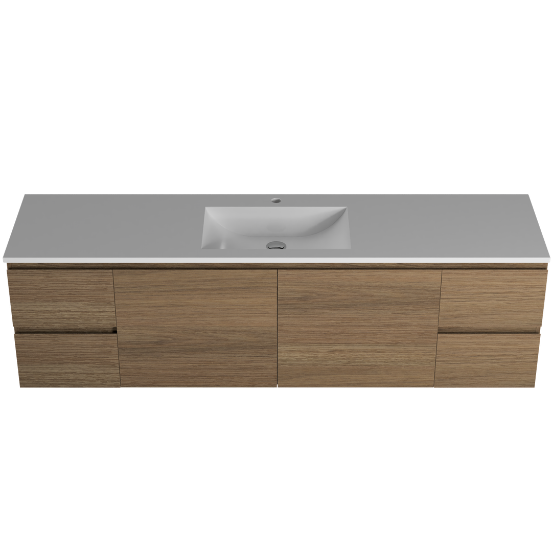 Timberline Nevada Vanity 1800mm Single Bowl Regal Acrylic Top Wall Hung