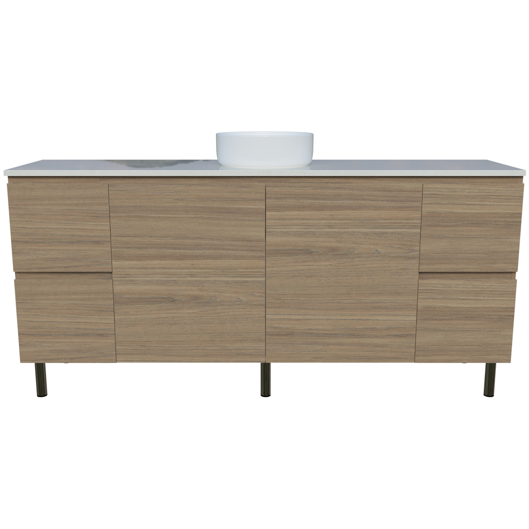 Timberline Nevada Vanity 1800mm Left Wg Basin Silksurface Ac Top On Legs