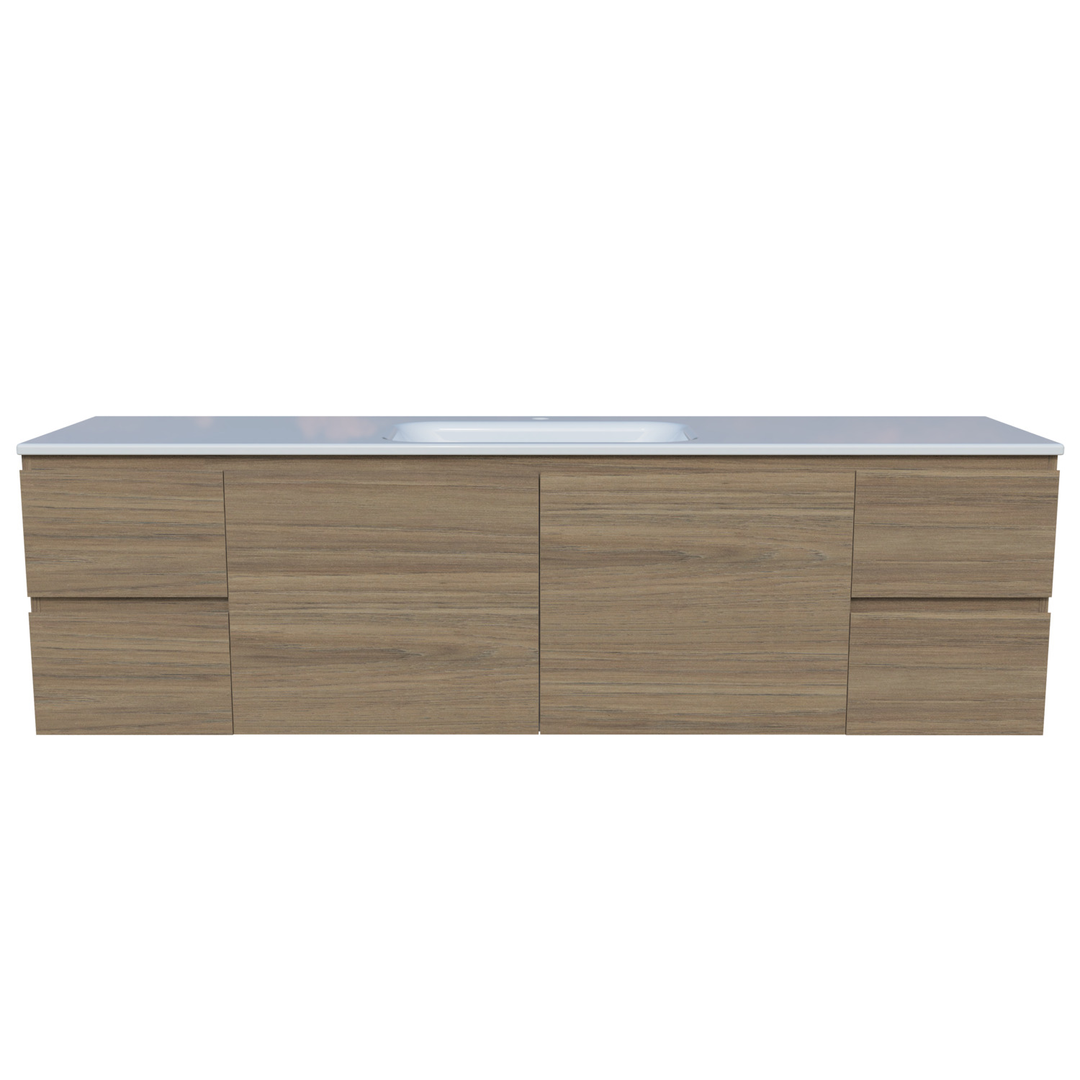 Timberline Nevada Vanity 1800mm Centre Bowl Stadium Top Wall Hung