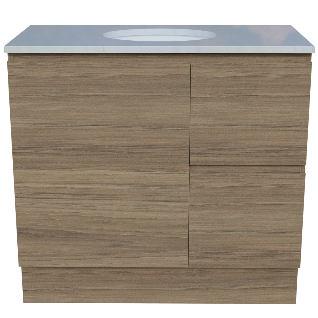 Timberline Nevada Vanity 900mm Left Wg Basin Silksurface Uc Top Floor Standing