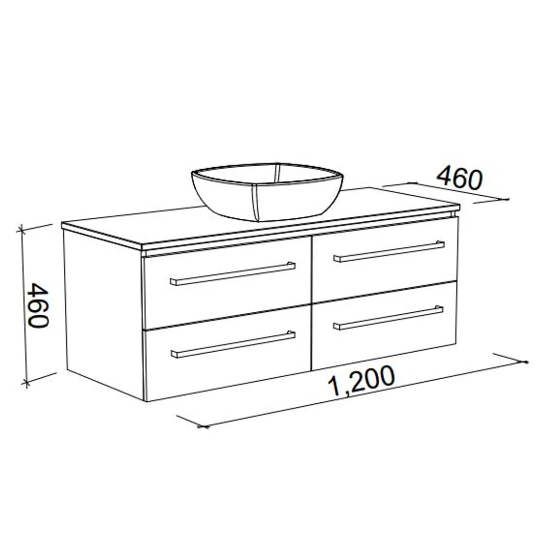 ASHTON VANITY CABINET ONLY 1185MM NO TOP WALL HUNG(TIMBERLN P#:A12XW) - Burdens Plumbing