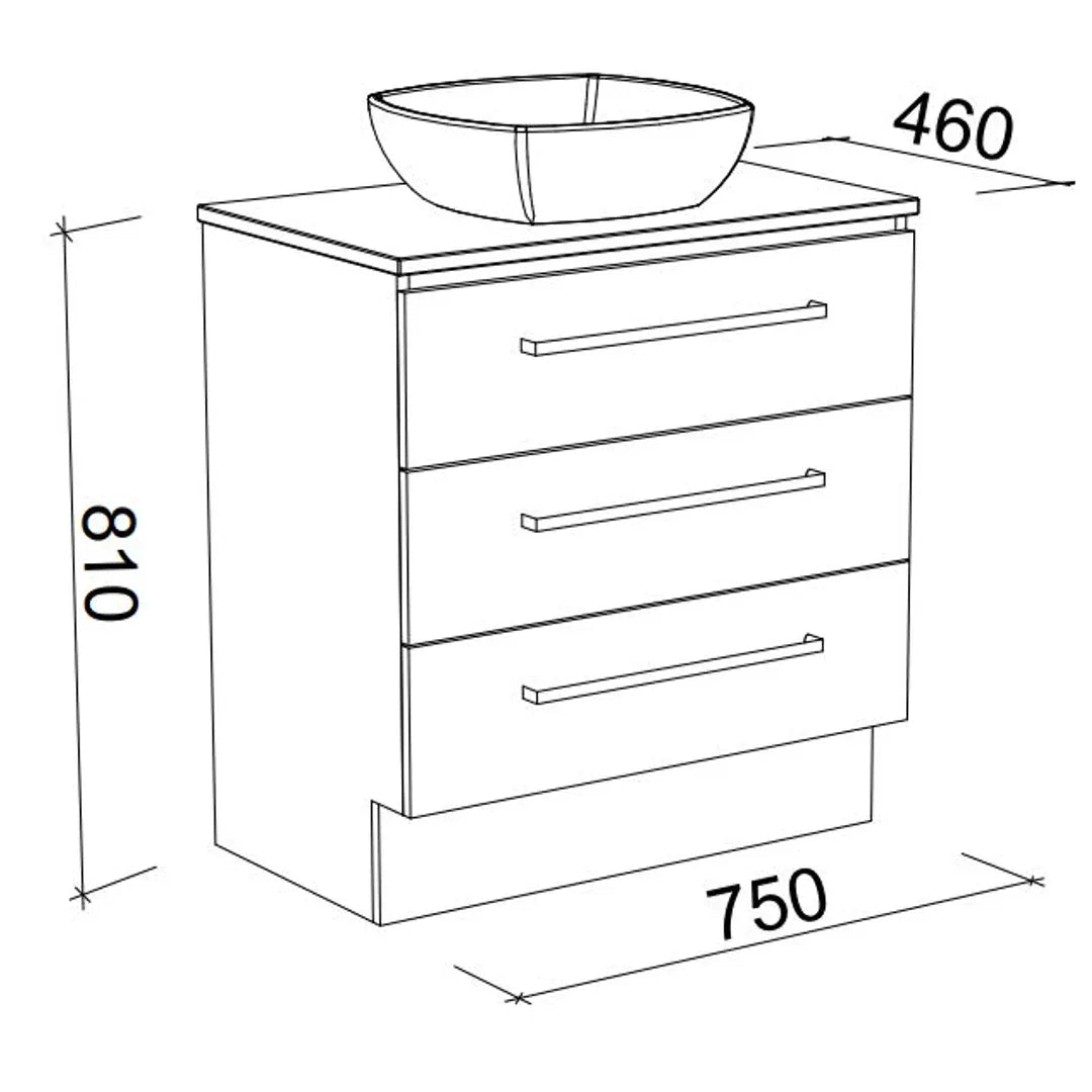 ASHTON VANITY CABINET ONLY 735MM NO TOP FLOORSTANDING(TIMBERLN P#:A75XF) - Burdens Plumbing
