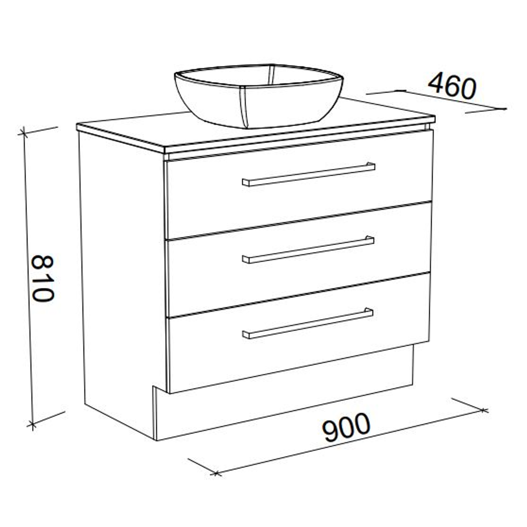ASHTON VANITY CABINET ONLY 885MM NO TOP FLOORSTANDING(TIMBERLN P#:A90XF)