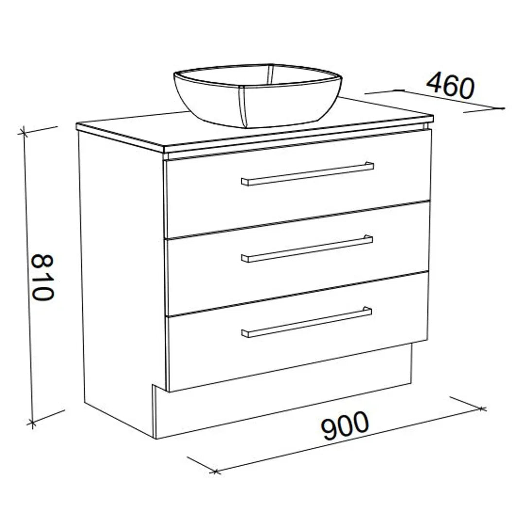 ASHTON VANITY CABINET ONLY 885MM NO TOP FLOORSTANDING(TIMBERLN P#:A90XF) - Burdens Plumbing