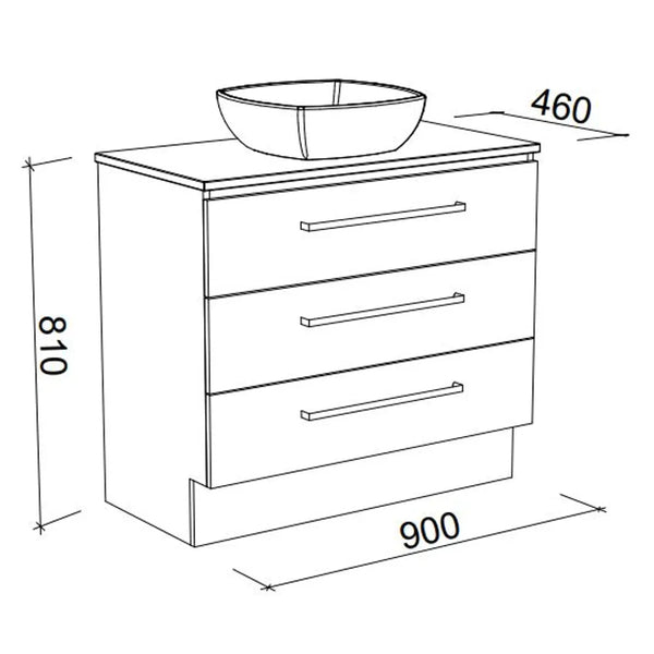 ASHTON VANITY CABINET ONLY 885MM NO TOP FLOORSTANDING(TIMBERLN P#:A90XF) - Burdens Plumbing