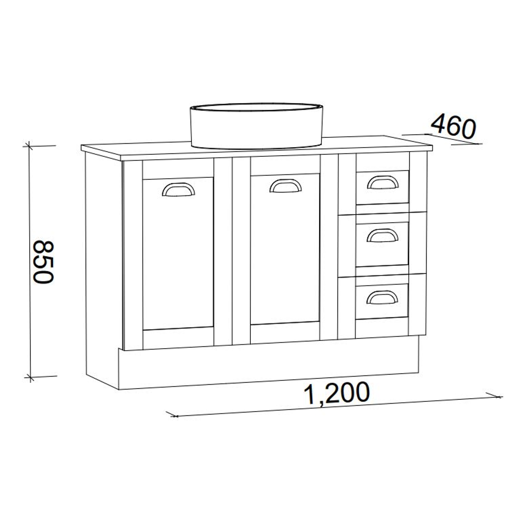 VICTORIA VANITY 1200MM CABINET ONLY FLOOR STANDING(TIMBERLN P#:V12XF)