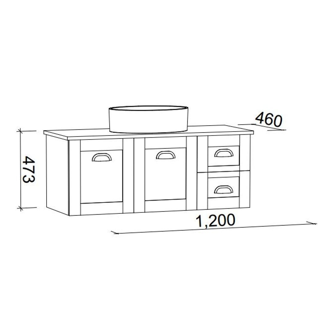 Timberline Victoria Wall Hung Vanity 1200mm