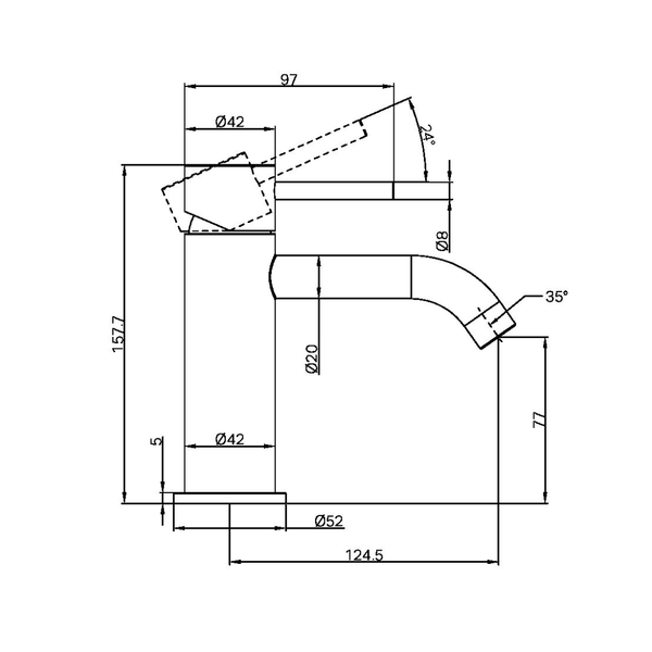 Nero Zen Stainless Steel Basin Mixer Graphite